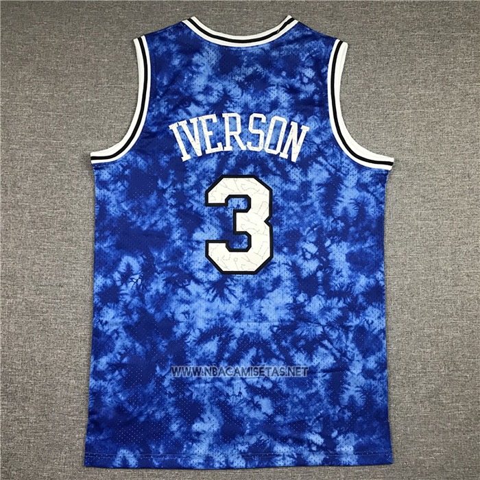 Camiseta Philadelphia 76ers Allen Iverson NO 3 Galaxy Azul
